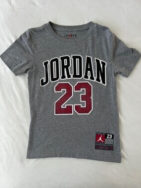 Kid’s Jordan Grey Tee with Maroon '23 and Black Logo